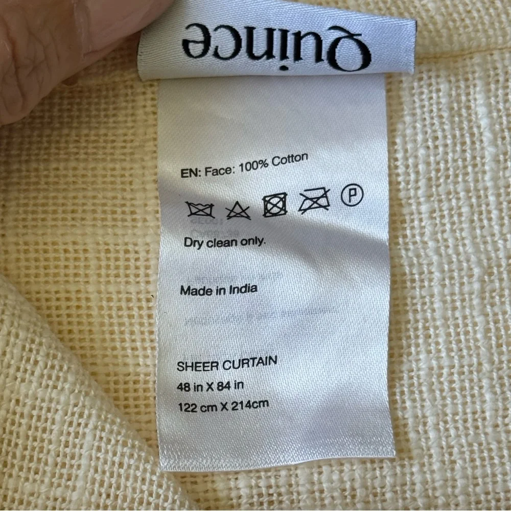 Quince Cream Linen-Look Sheer Curtains